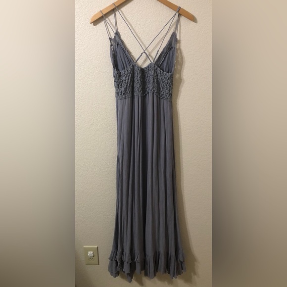 Free People Adella Sleeveless Maxi Slip Dress in Dark Gray Mauve - Size Medium - Picture 6 of 9